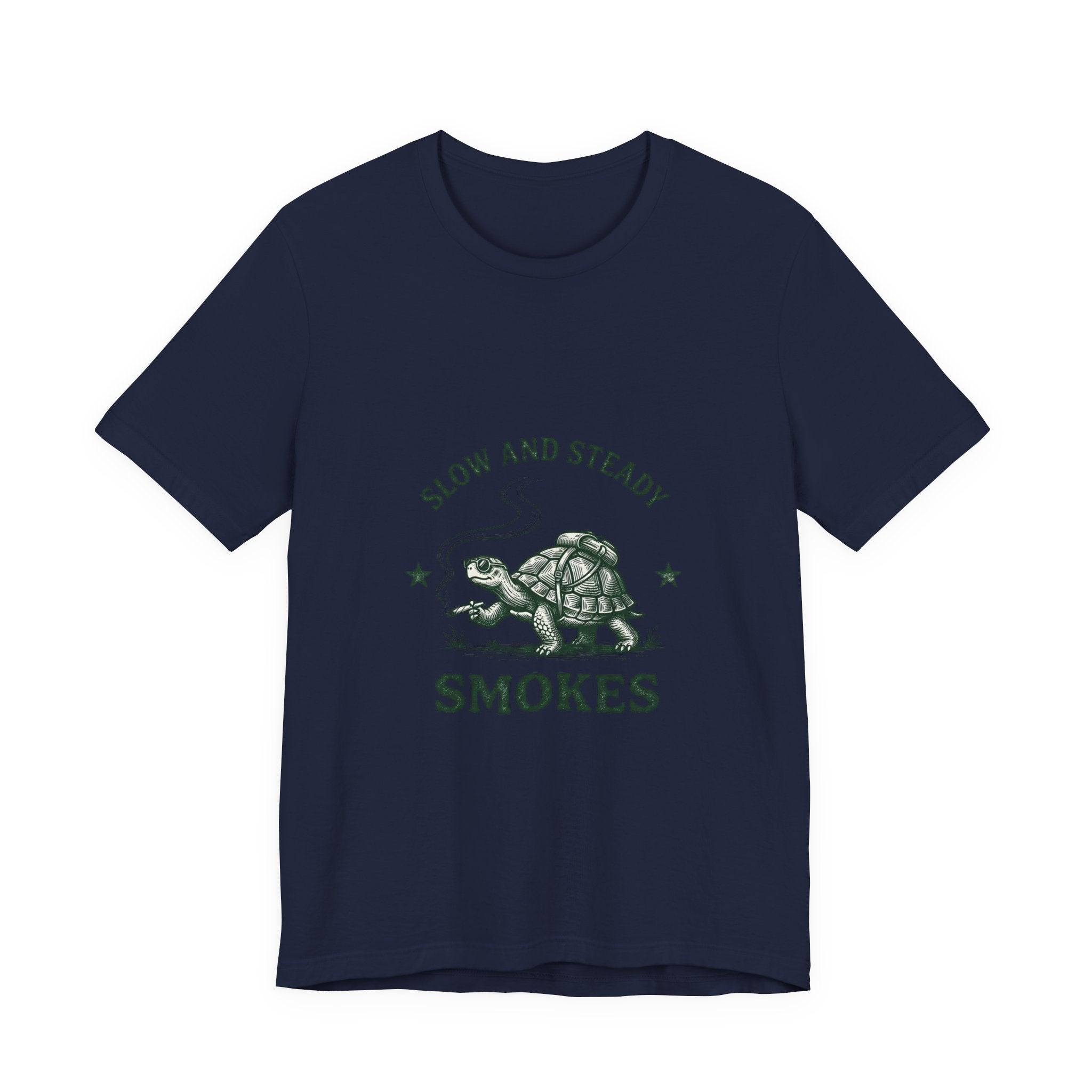 Slow and Steady Smokes Turtle Tee | 420 Stoner Humor, Retro Cannabis Graphic