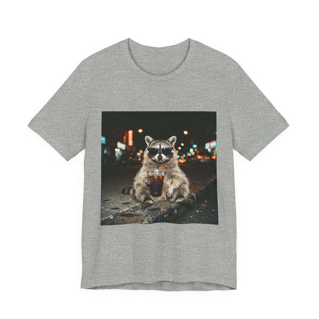Raccoon with Iced Coffee Tee | Animals & Lattes, Cute Coffee Shirt
