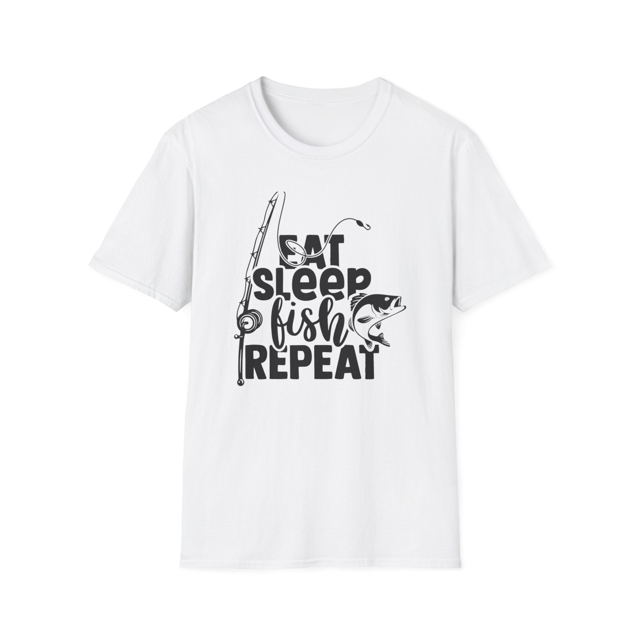 Eat Sleep Fish Repeat T-Shirt — Funny Fishing Graphic Tee for Anglers