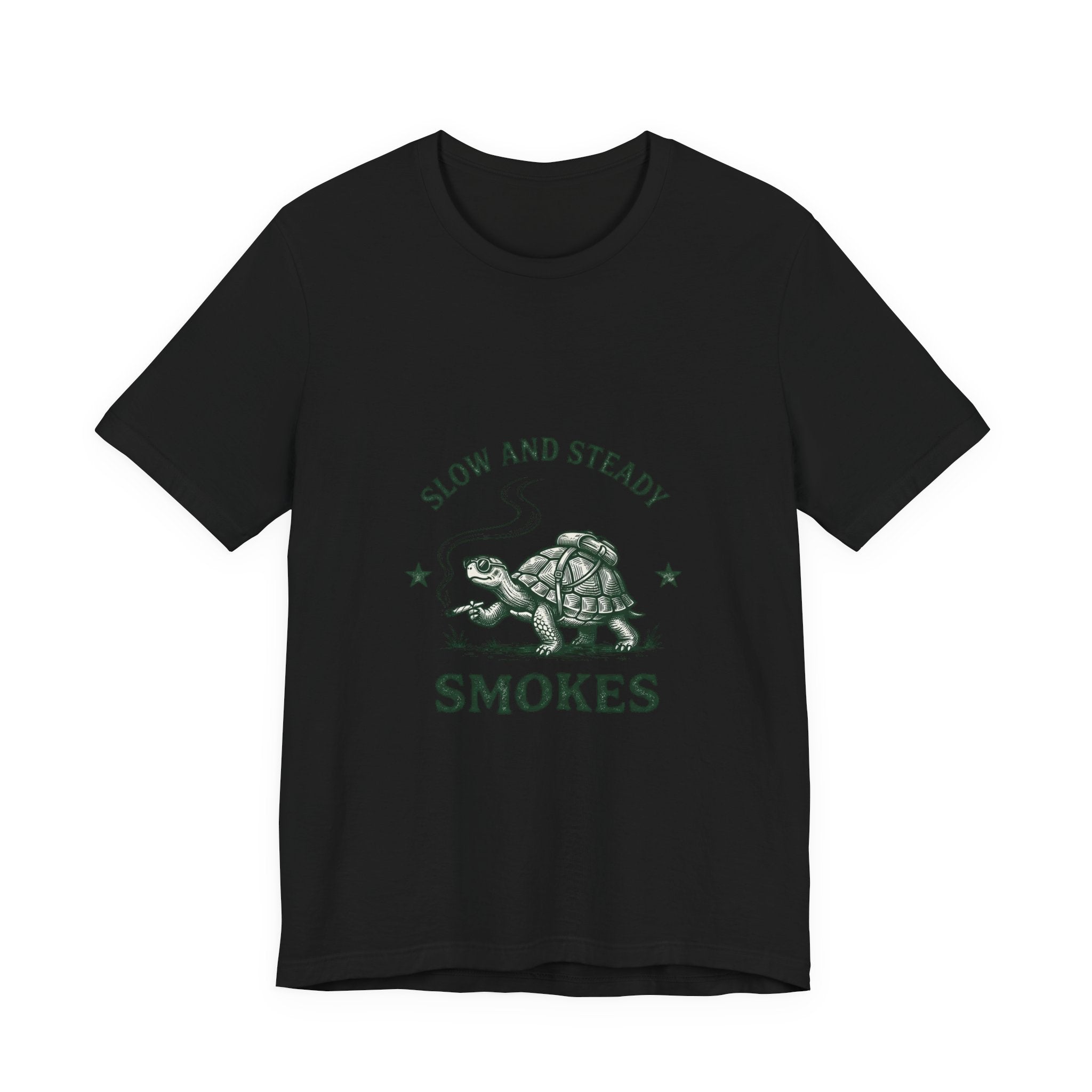 Slow and Steady Smokes Turtle Tee | 420 Stoner Humor, Retro Cannabis Graphic