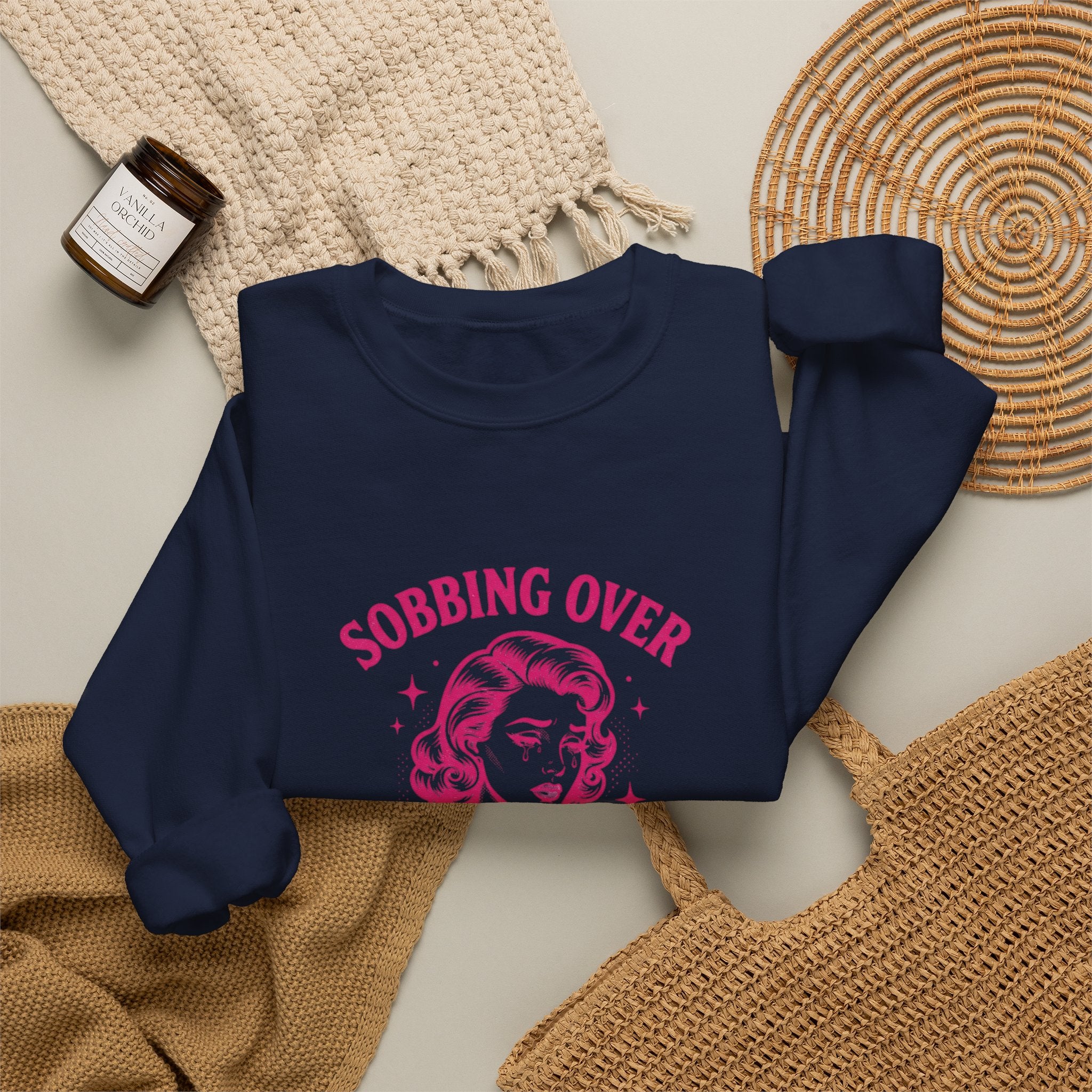 Sobbing Over Fictional Men Sweatshirt | BookTok Romance, Reader Shirt