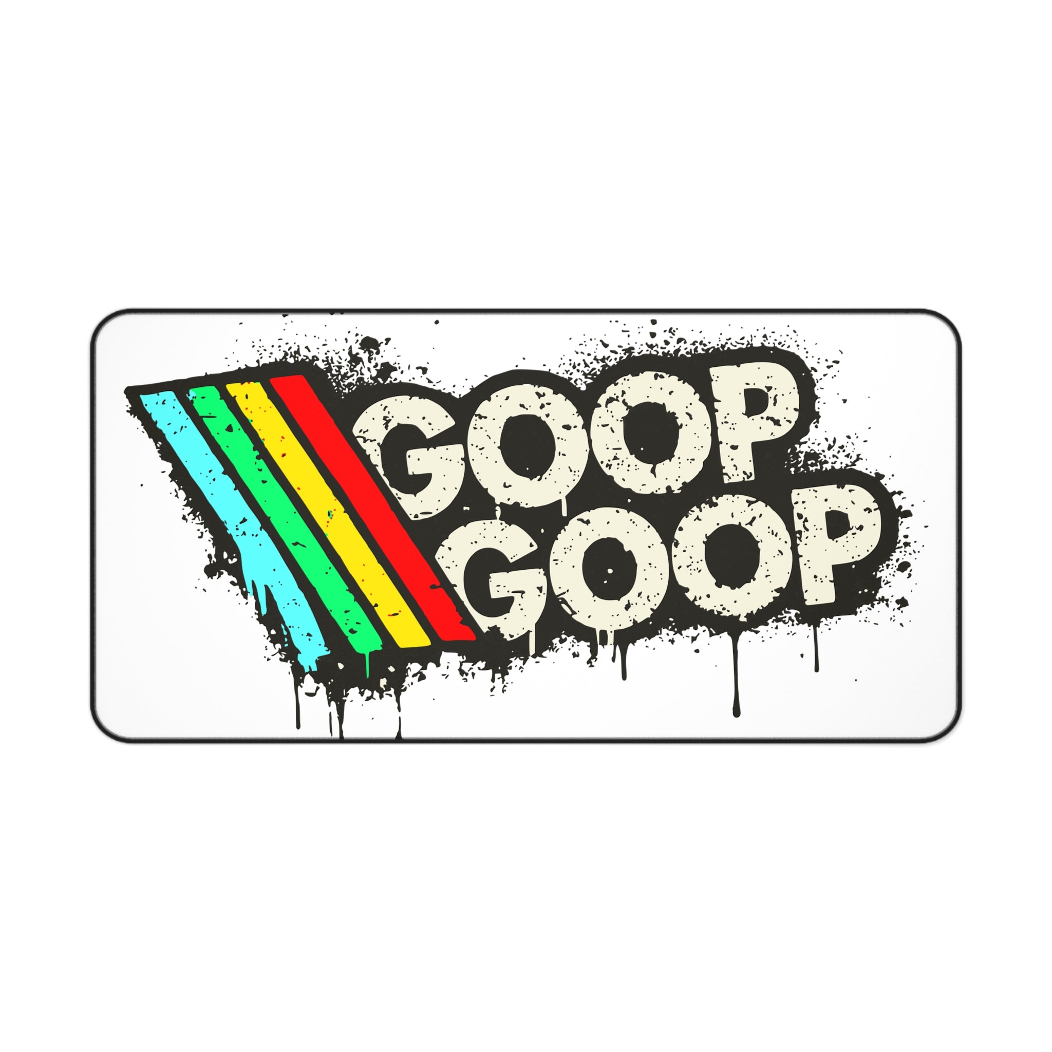 Goop Goop Retro Rainbow Desk Mat — Funky Drip Graphic Mouse Pad