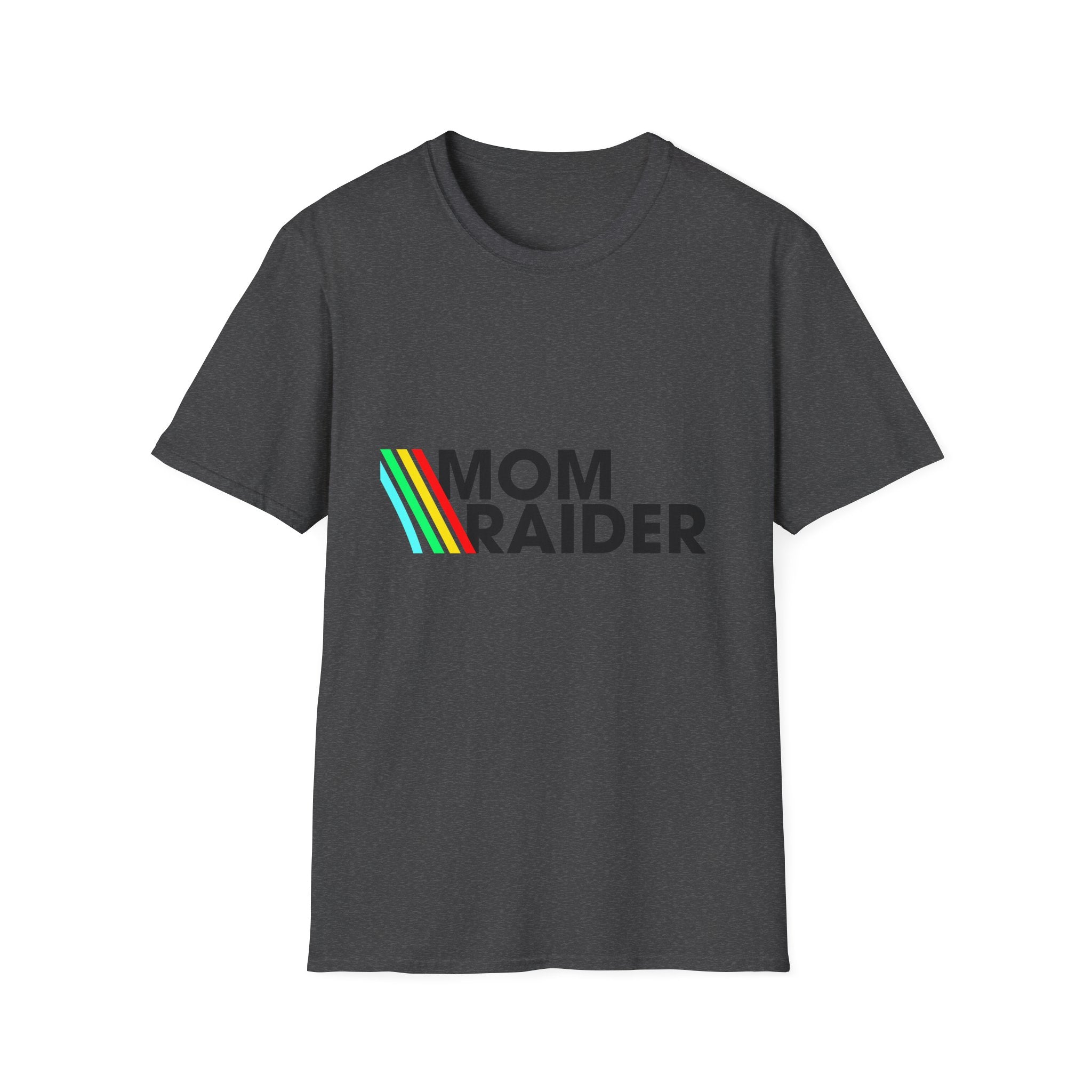 Mom Raider T‑Shirt — Retro Rainbow Mom Pride Tee