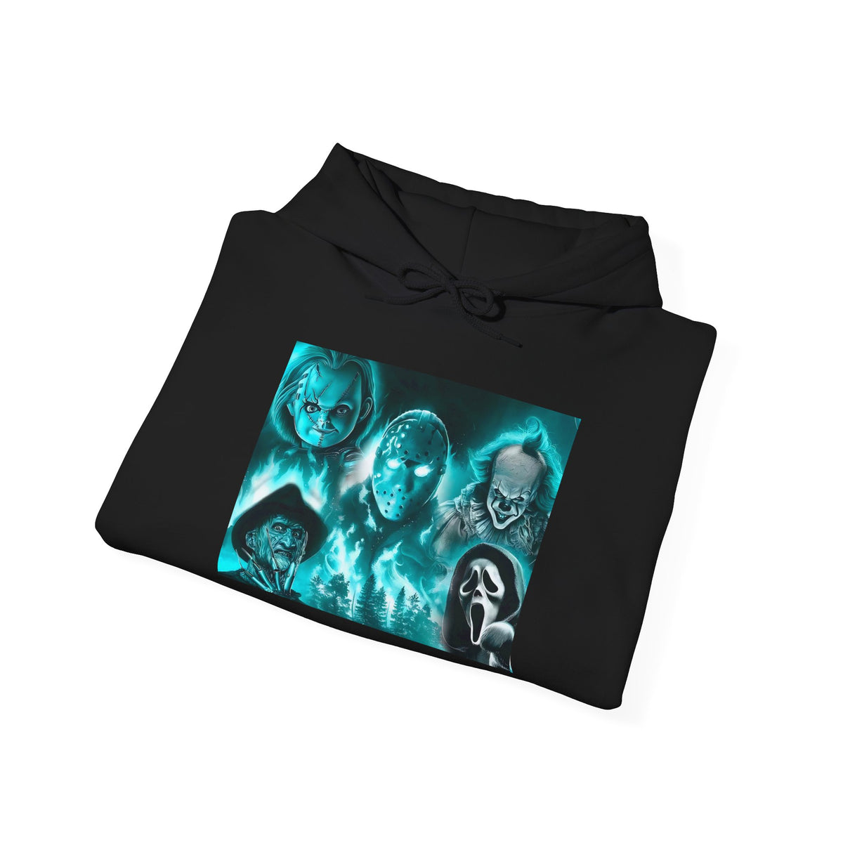 Hoodie — Neon Horror Icons Graphic Pullover