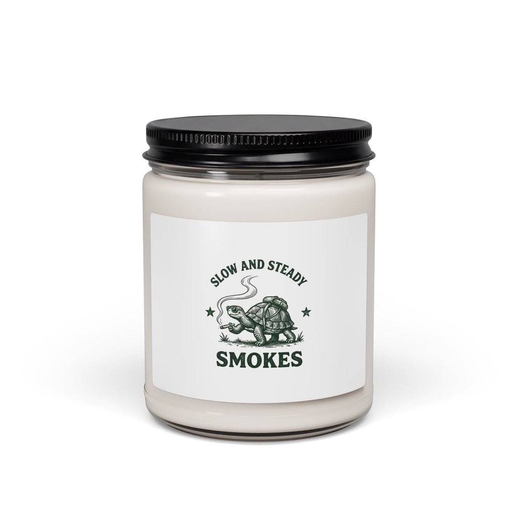 Slow and Steady Smokes Candle | Soy 9oz, Cannabis 420 Stoner Humor