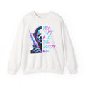 Horror Crewneck Sweatshirt — Neon Michael Myers "You Can't Kill the Boogey Man" Graphic