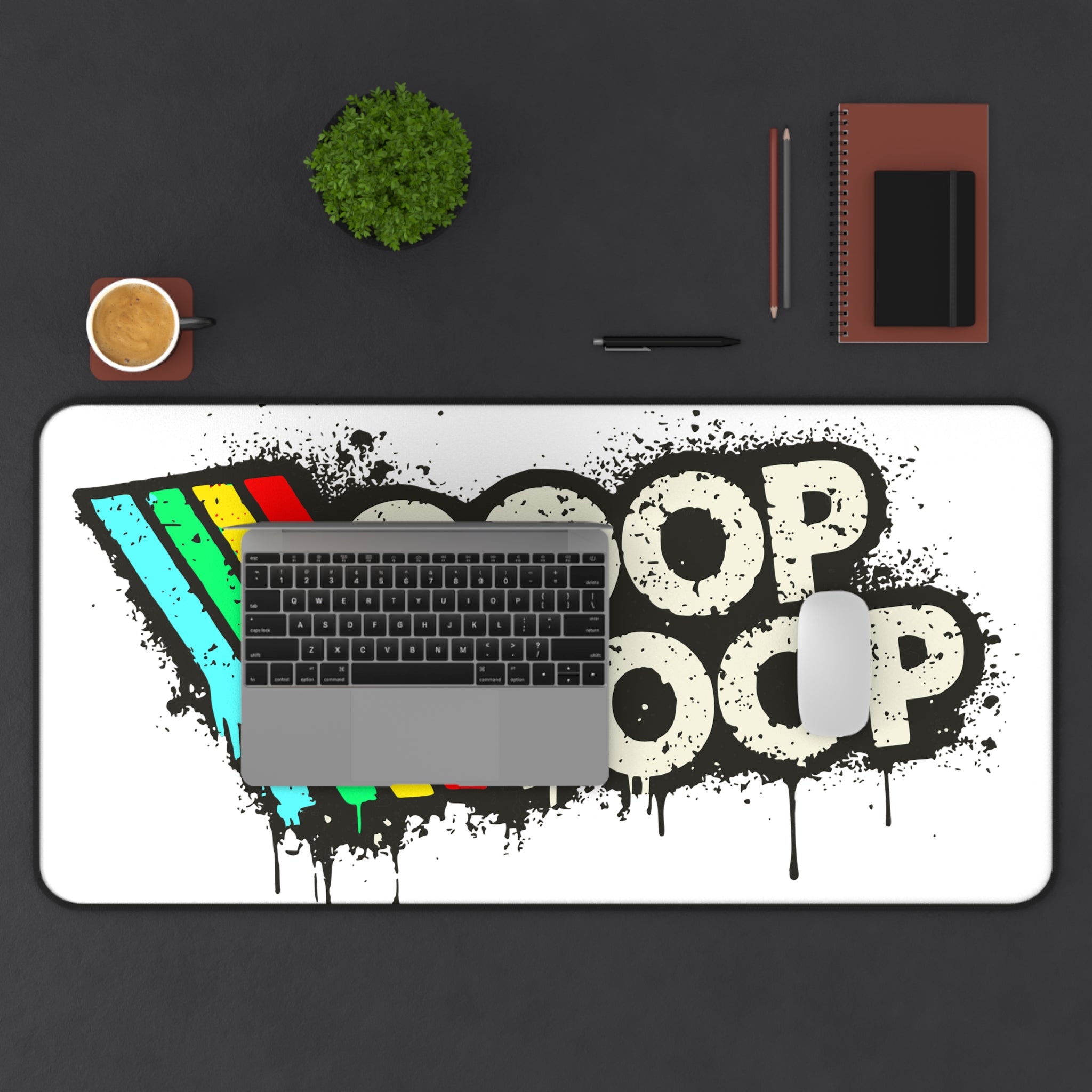 Goop Goop Retro Rainbow Desk Mat — Funky Drip Graphic Mouse Pad