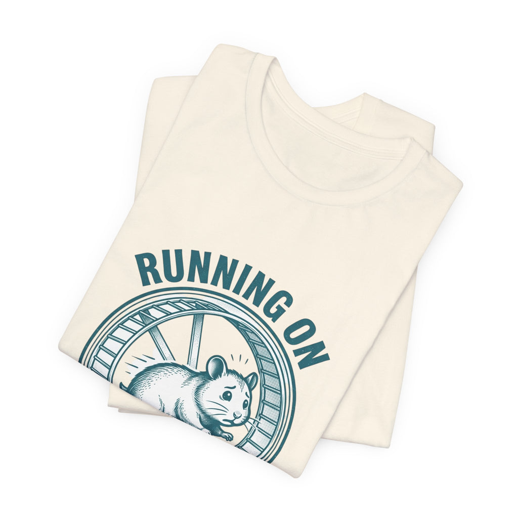 Running on Intrusive Thoughts Tee | Anxious Animal Humor hamster wheel