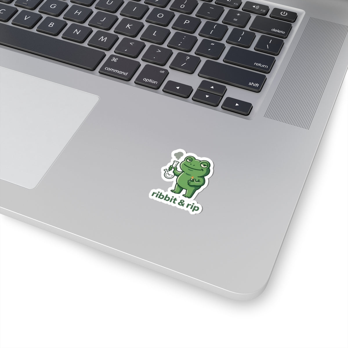 Ribbit & Rip Frog Smoking Sticker | 420 Stoner Humor, Cute Cannabis Decal