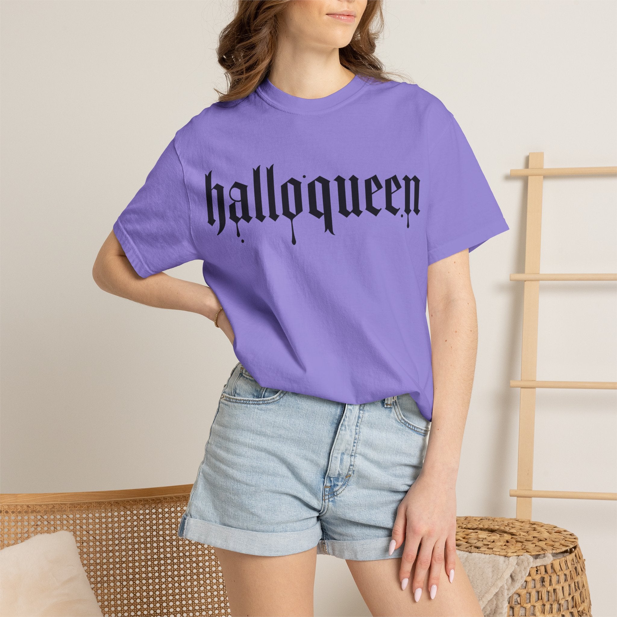 Halloqueen T-Shirt — Gothic Halloween Tee for Women & Allies