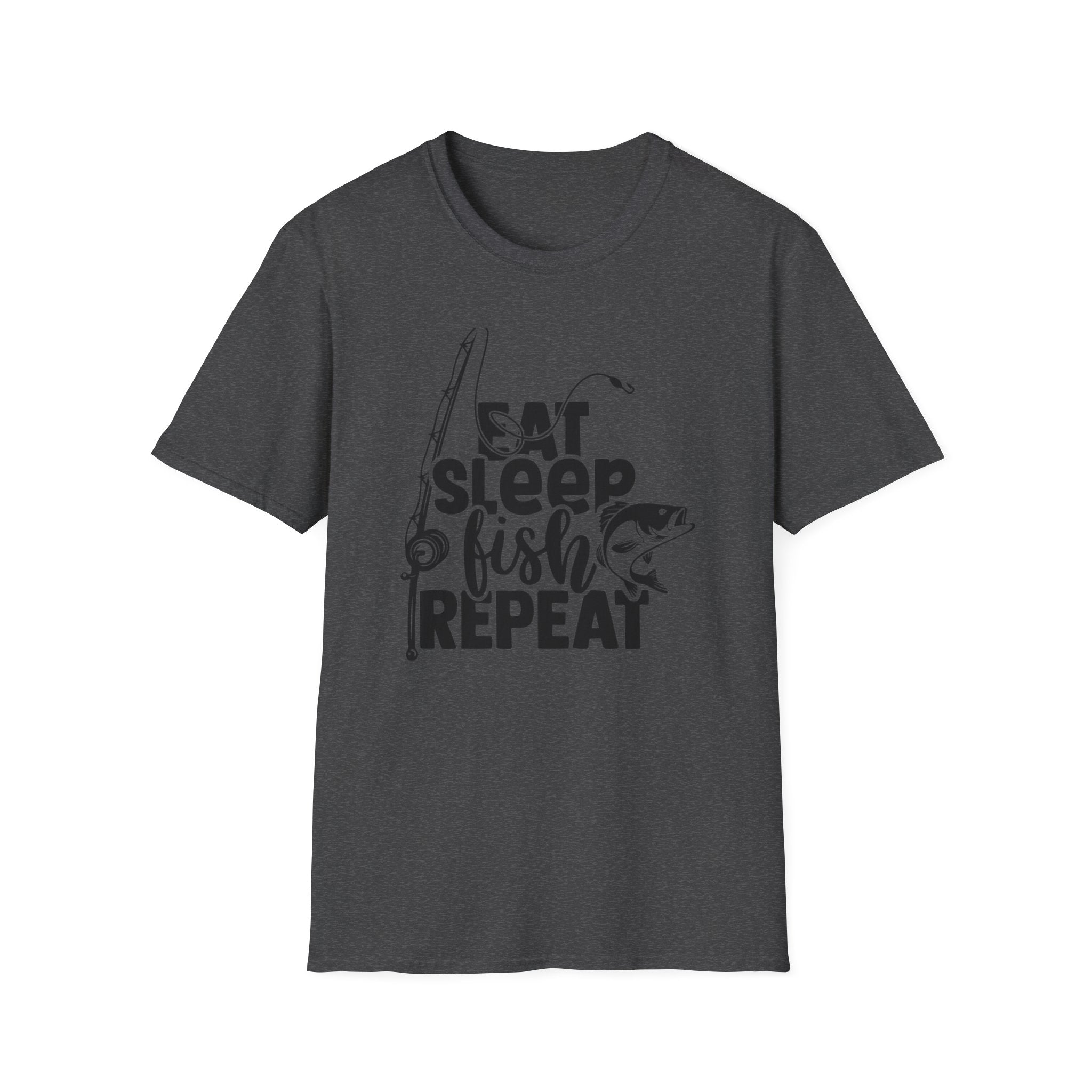 Eat Sleep Fish Repeat T-Shirt — Funny Fishing Graphic Tee for Anglers