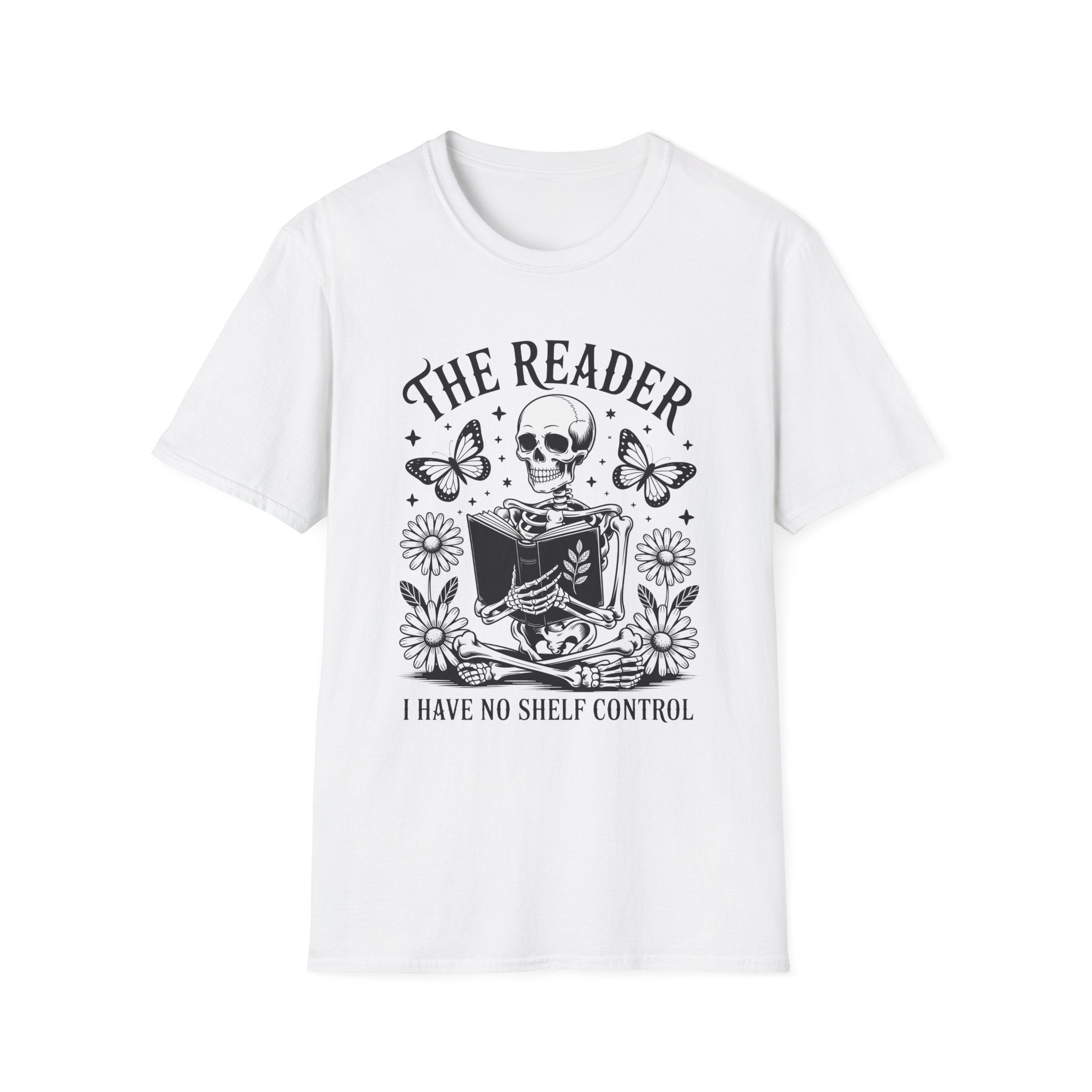 The Reader Skull & Butterflies T-Shirt — Book Lover Graphic Tee