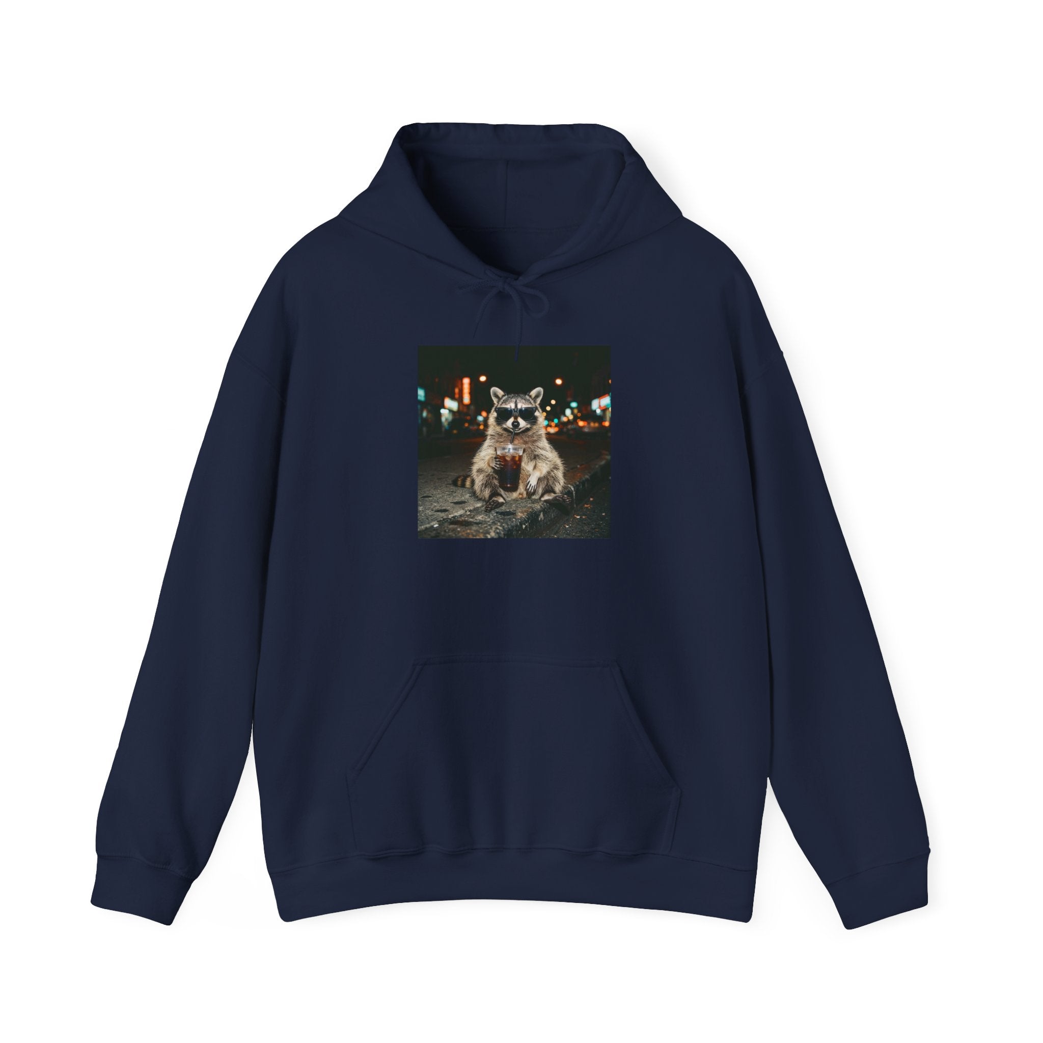 Raccoon with Coffee Hoodie | Animals & Lattes, Cozy Beverage Pet Design
