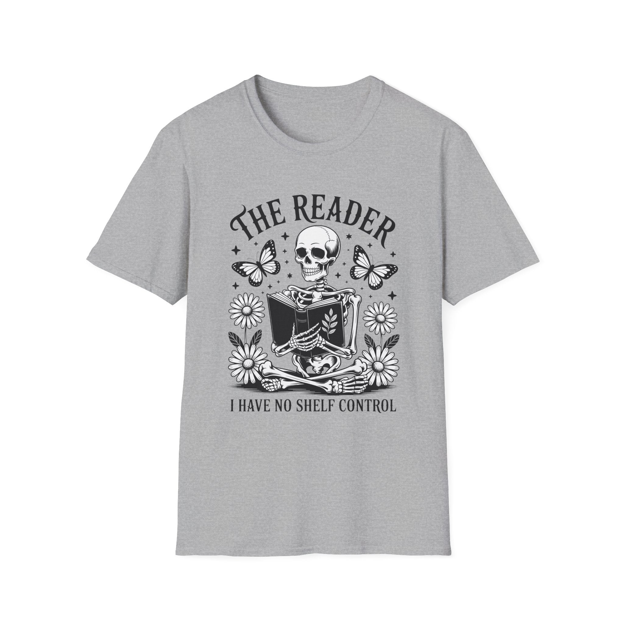 The Reader Skull & Butterflies T-Shirt — Book Lover Graphic Tee