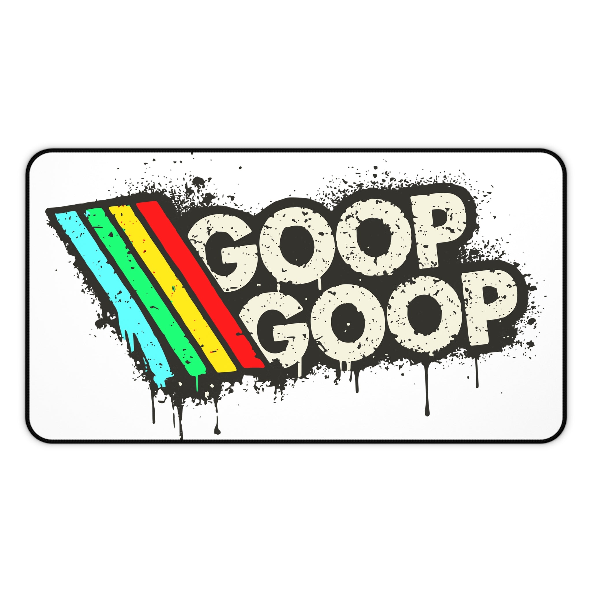 Goop Goop Retro Rainbow Desk Mat — Funky Drip Graphic Mouse Pad