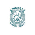 Running On Intrusive Thoughts Sticker | Anxious Animal Humor vinyl kiss-cut