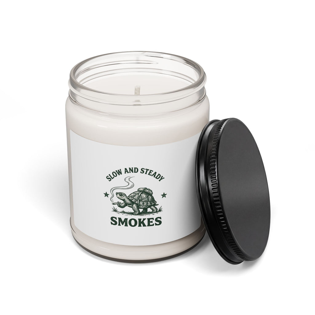 Slow and Steady Smokes Candle | Soy 9oz, Cannabis 420 Stoner Humor