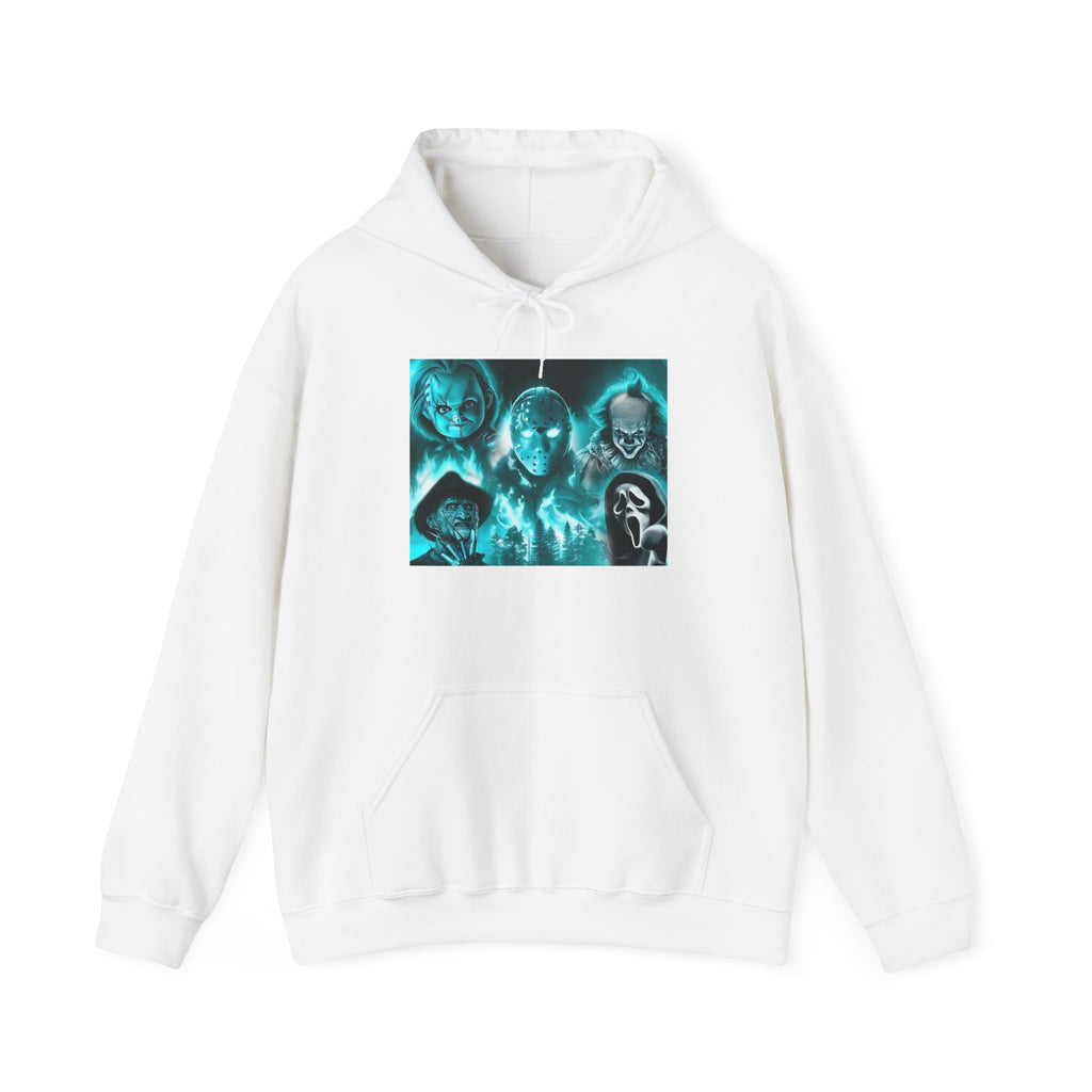 Hoodie — Neon Horror Icons Graphic Pullover