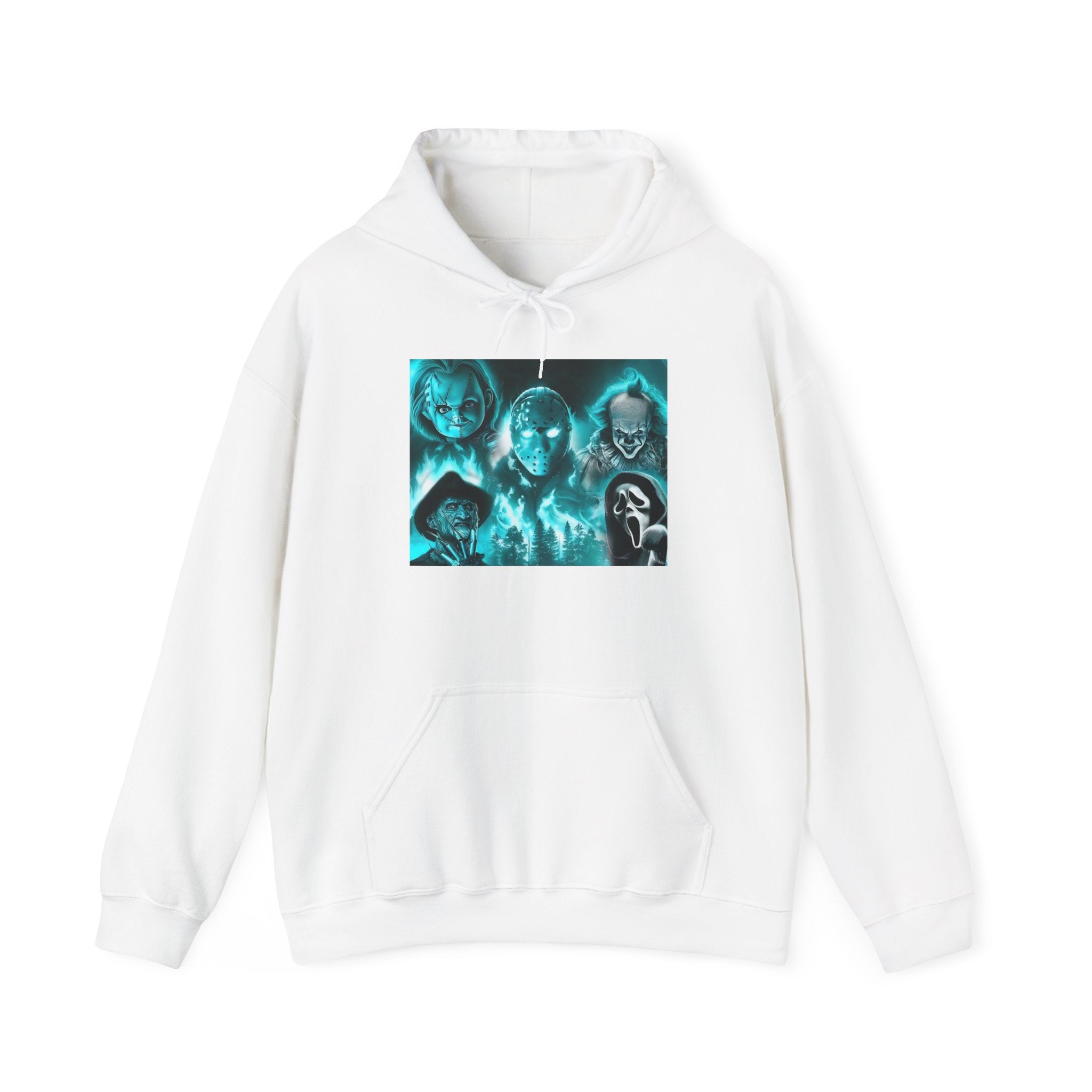 Hoodie — Neon Horror Icons Graphic Pullover