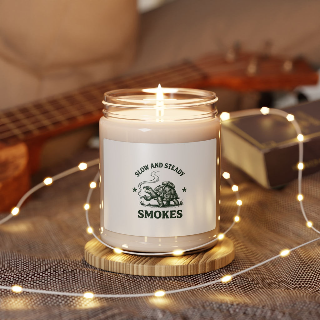 Slow and Steady Smokes Candle | Soy 9oz, Cannabis 420 Stoner Humor