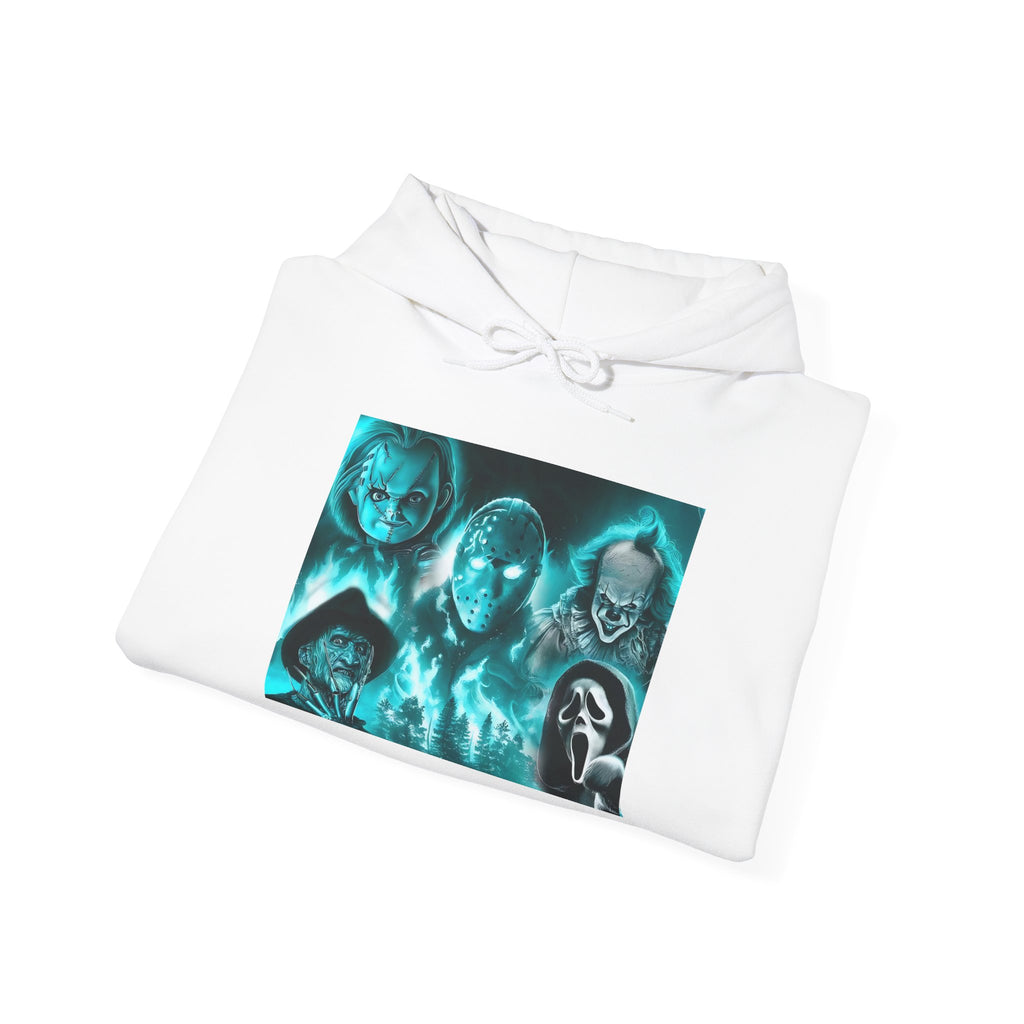Hoodie — Neon Horror Icons Graphic Pullover