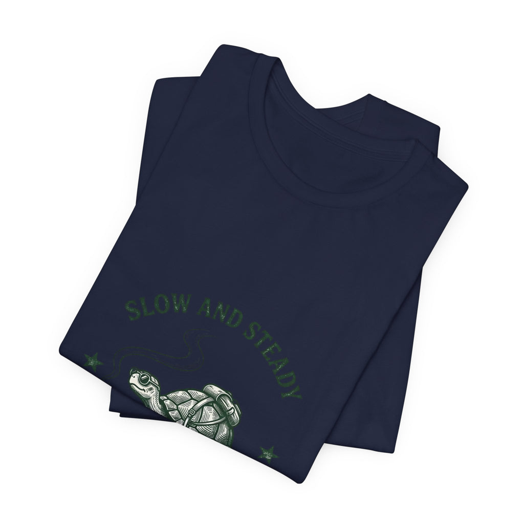 Slow and Steady Smokes Turtle Tee | 420 Stoner Humor, Retro Cannabis Graphic