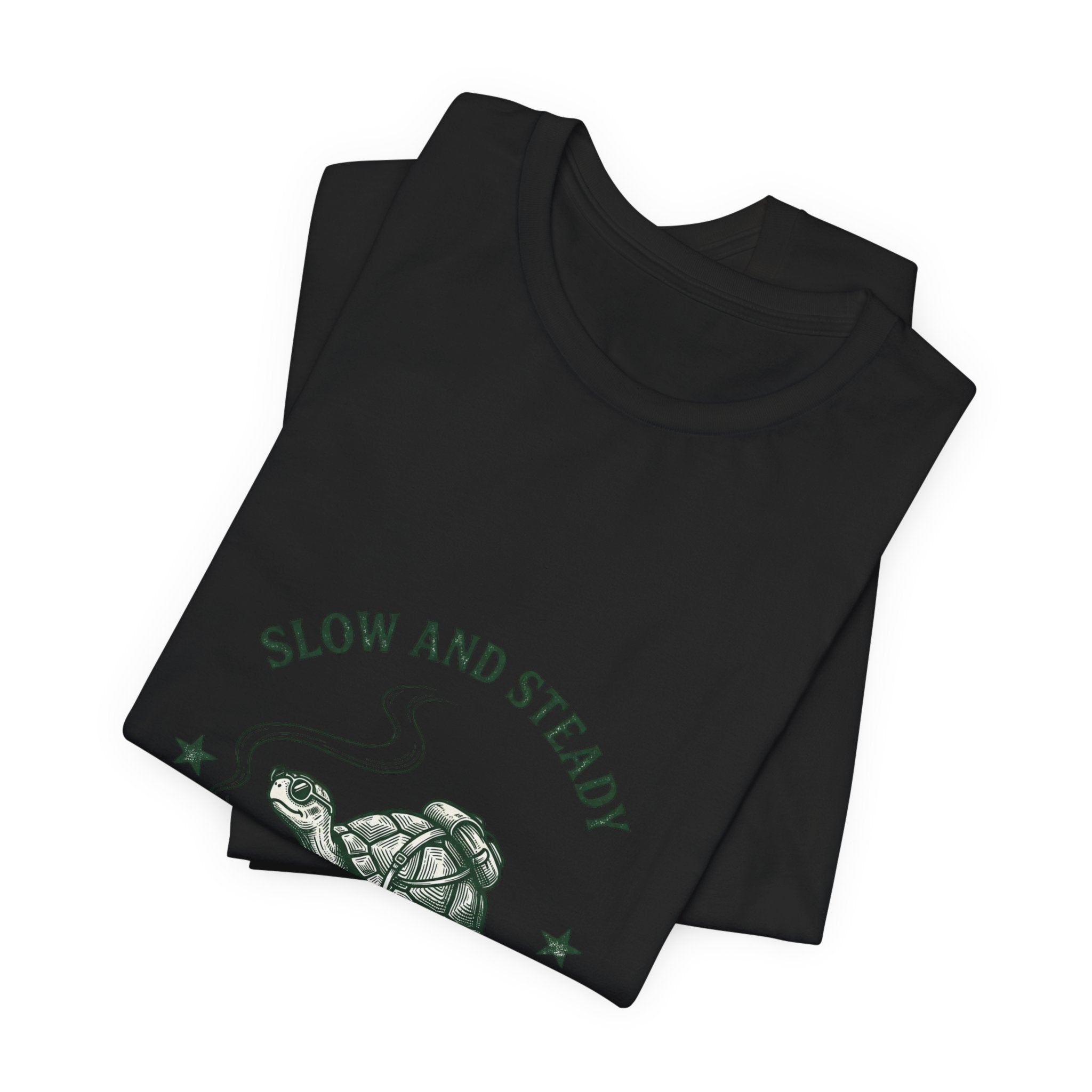 Slow and Steady Smokes Turtle Tee | 420 Stoner Humor, Retro Cannabis Graphic