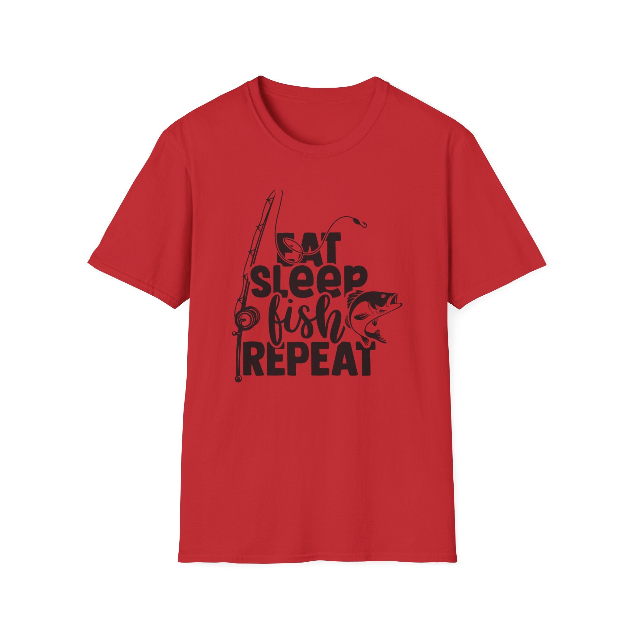 Eat Sleep Fish Repeat T-Shirt — Funny Fishing Graphic Tee for Anglers