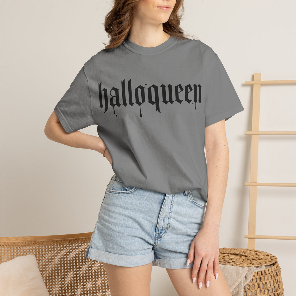 Halloqueen T-Shirt — Gothic Halloween Tee for Women & Allies