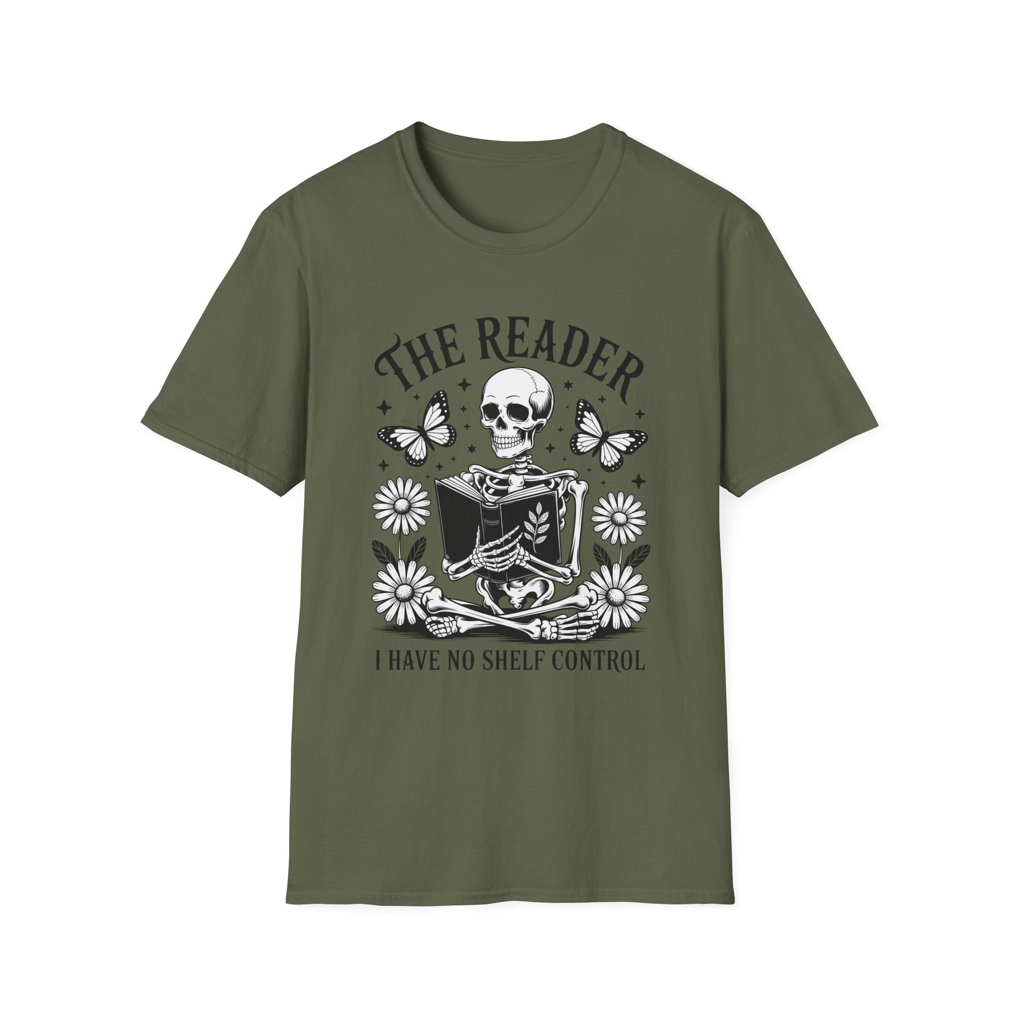 The Reader Skull & Butterflies T-Shirt — Book Lover Graphic Tee