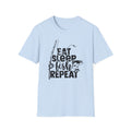 Eat Sleep Fish Repeat T-Shirt — Funny Fishing Graphic Tee for Anglers