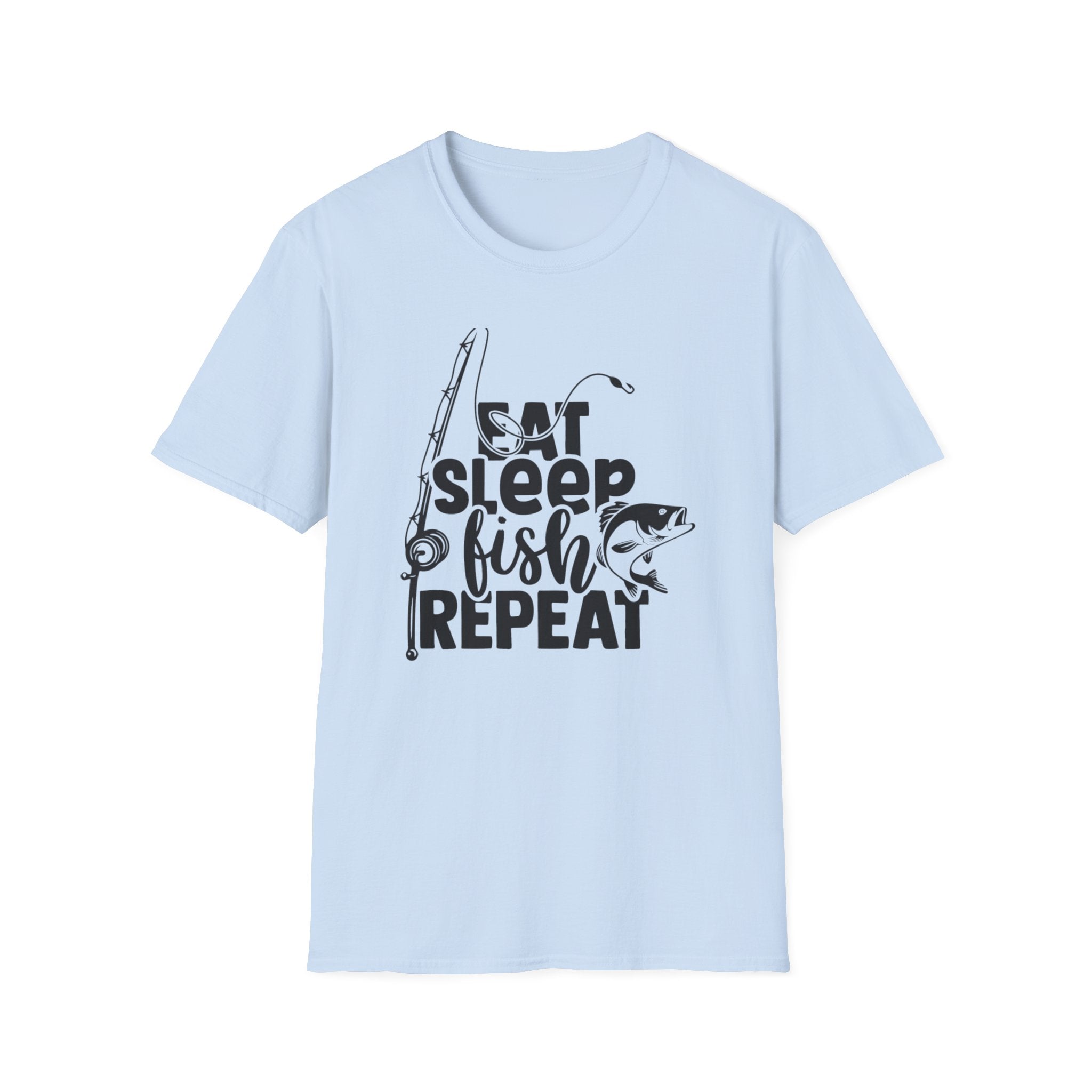 Eat Sleep Fish Repeat T-Shirt — Funny Fishing Graphic Tee for Anglers