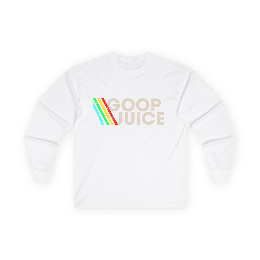 Goop Juice Long Sleeve Tee — Retro Rainbow Graphic Cotton Shirt