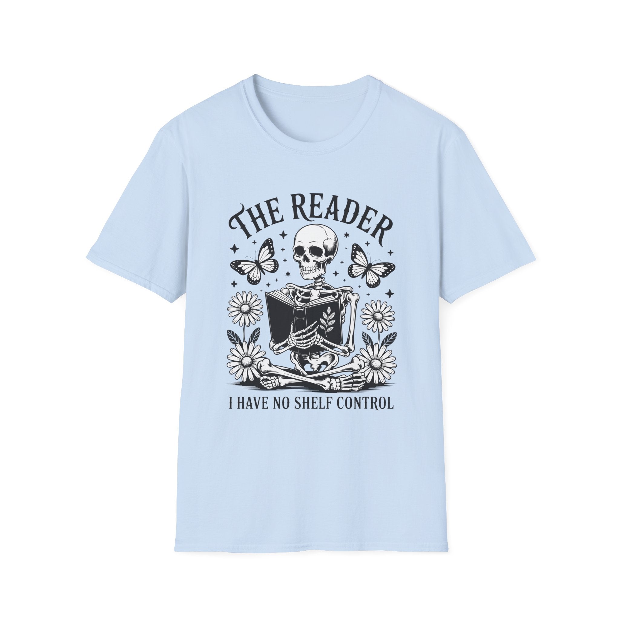 The Reader Skull & Butterflies T-Shirt — Book Lover Graphic Tee