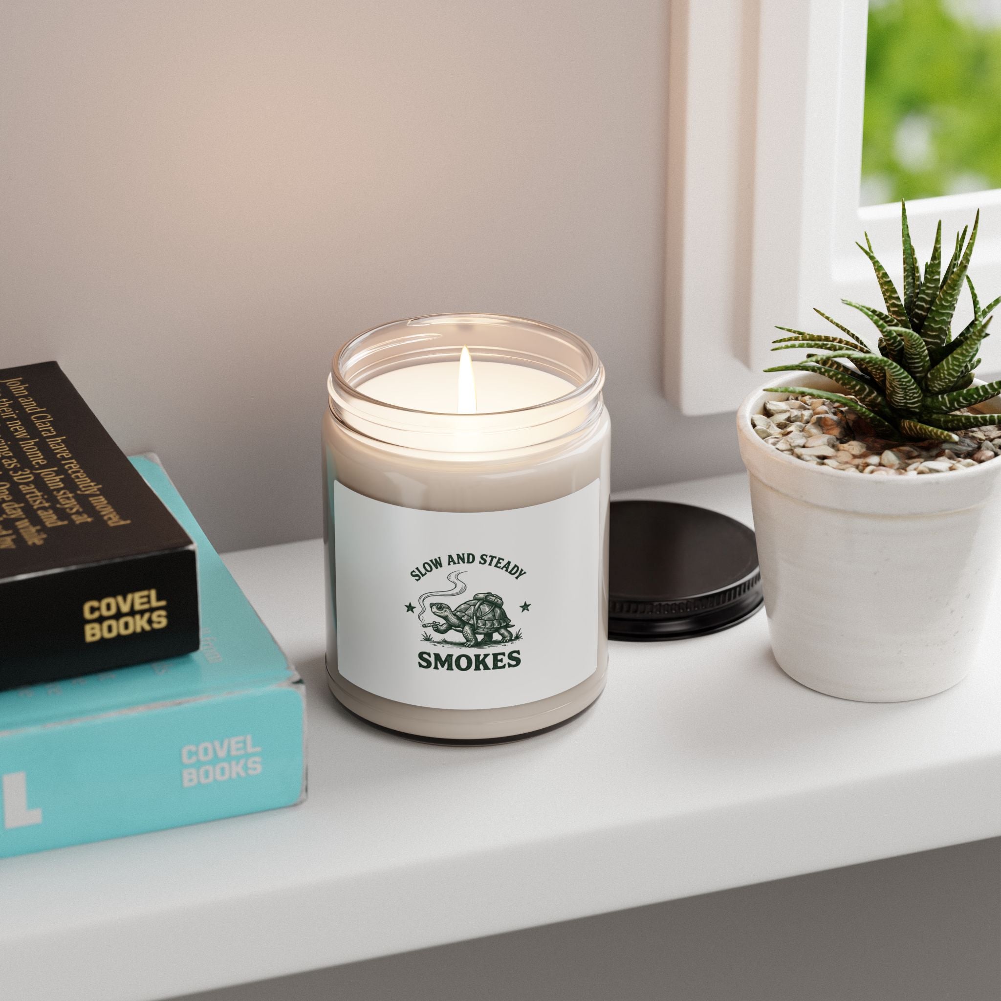 Slow and Steady Smokes Candle | Soy 9oz, Cannabis 420 Stoner Humor