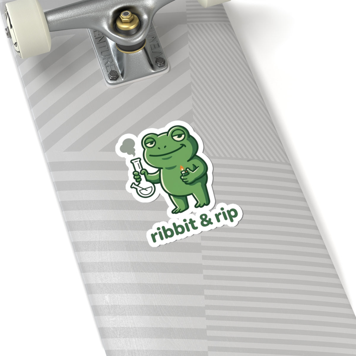 Ribbit & Rip Frog Smoking Sticker | 420 Stoner Humor, Cute Cannabis Decal