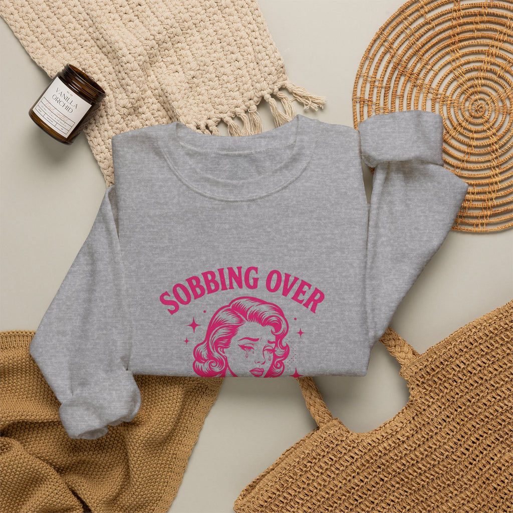 Sobbing Over Fictional Men Sweatshirt | BookTok Romance, Reader Shirt