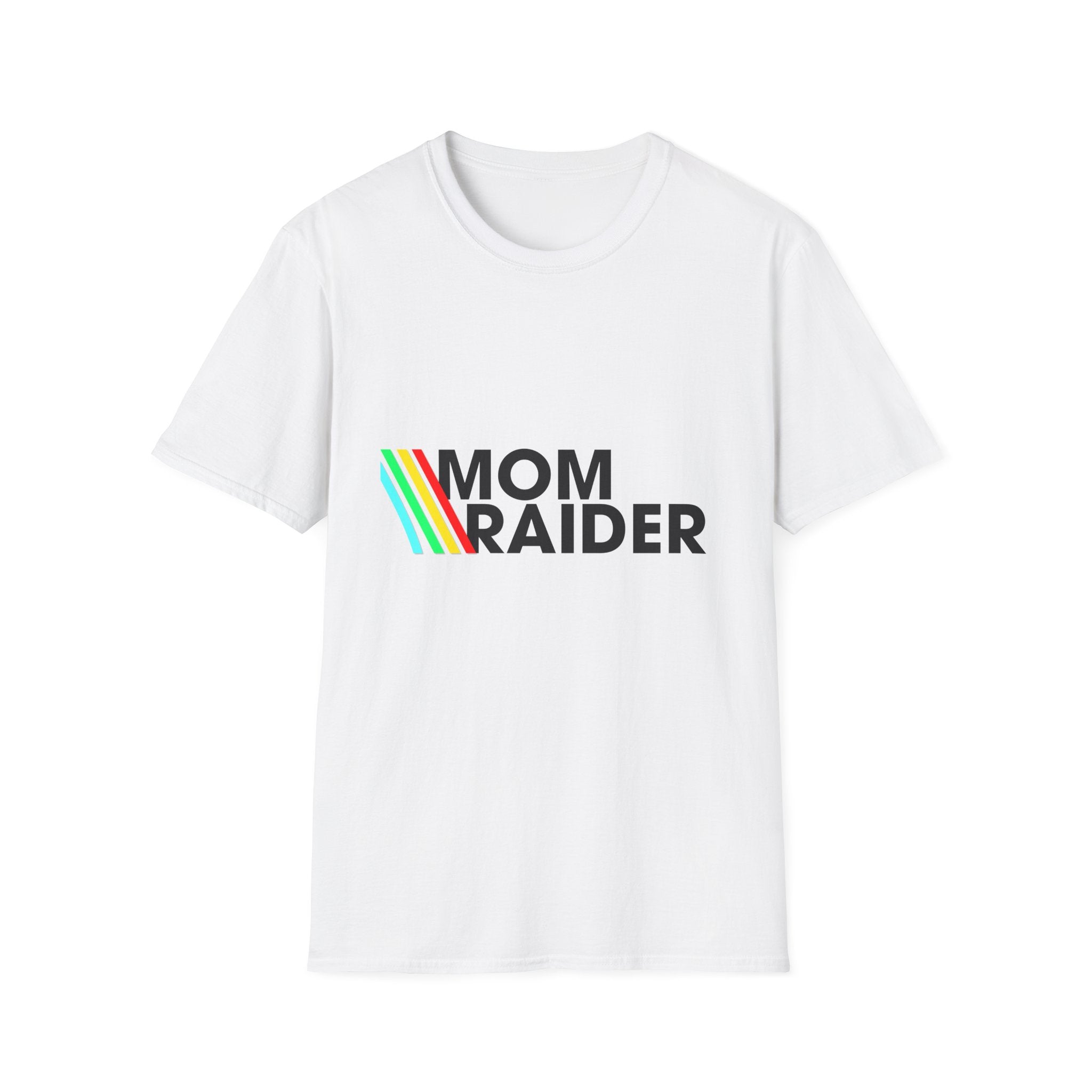 Mom Raider T‑Shirt — Retro Rainbow Mom Pride Tee