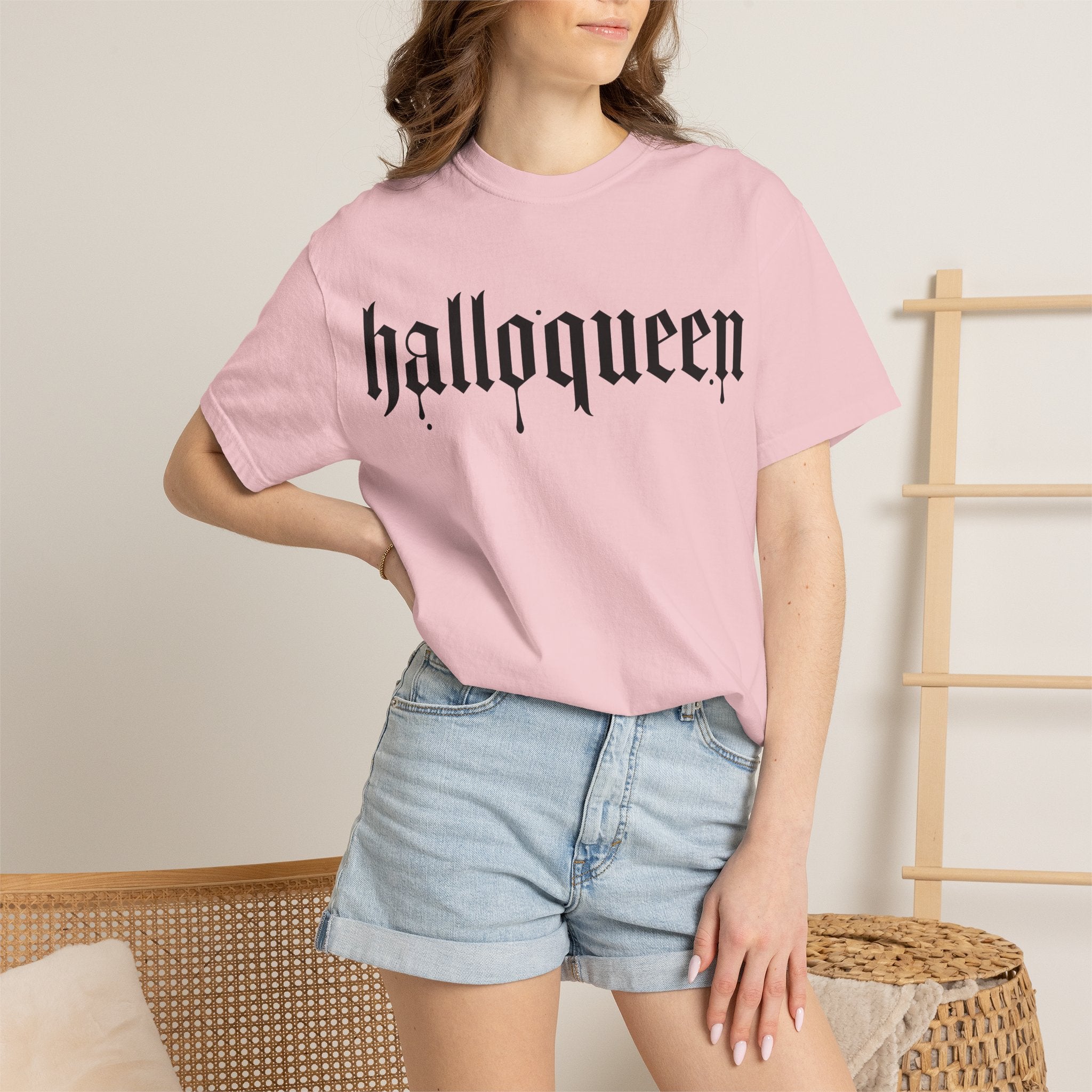Halloqueen T-Shirt — Gothic Halloween Tee for Women & Allies