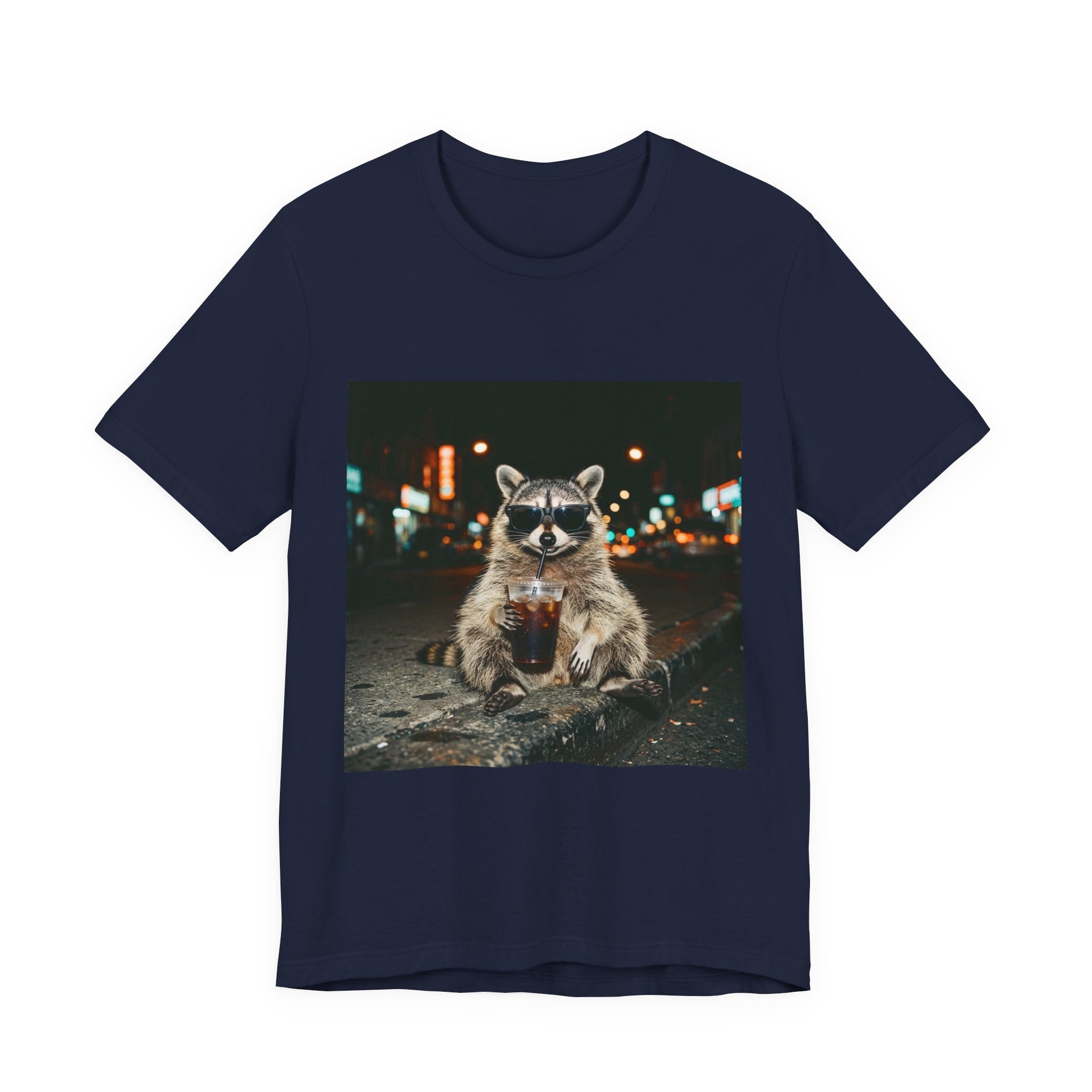 Raccoon with Iced Coffee Tee | Animals & Lattes, Cute Coffee Shirt