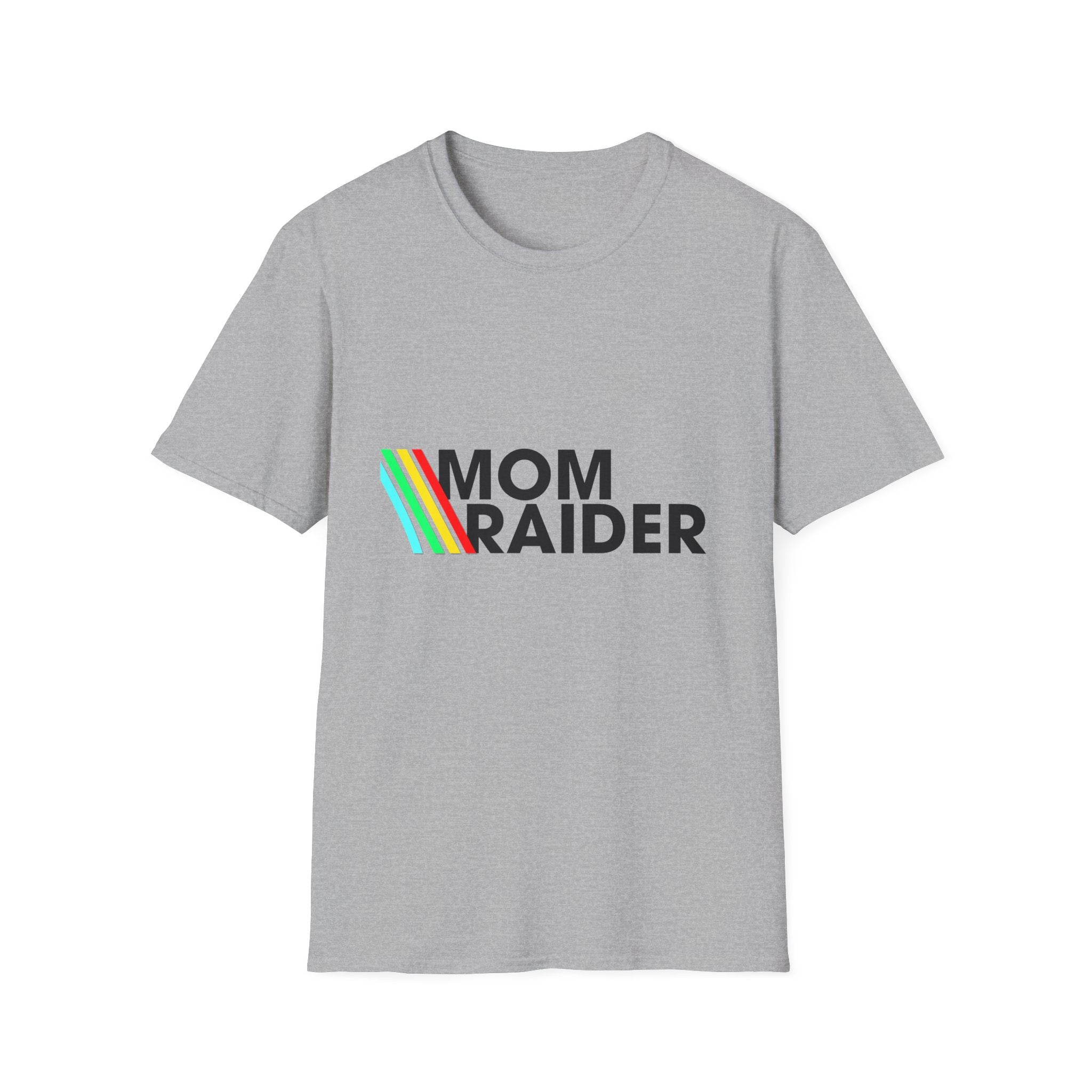 Mom Raider T‑Shirt — Retro Rainbow Mom Pride Tee