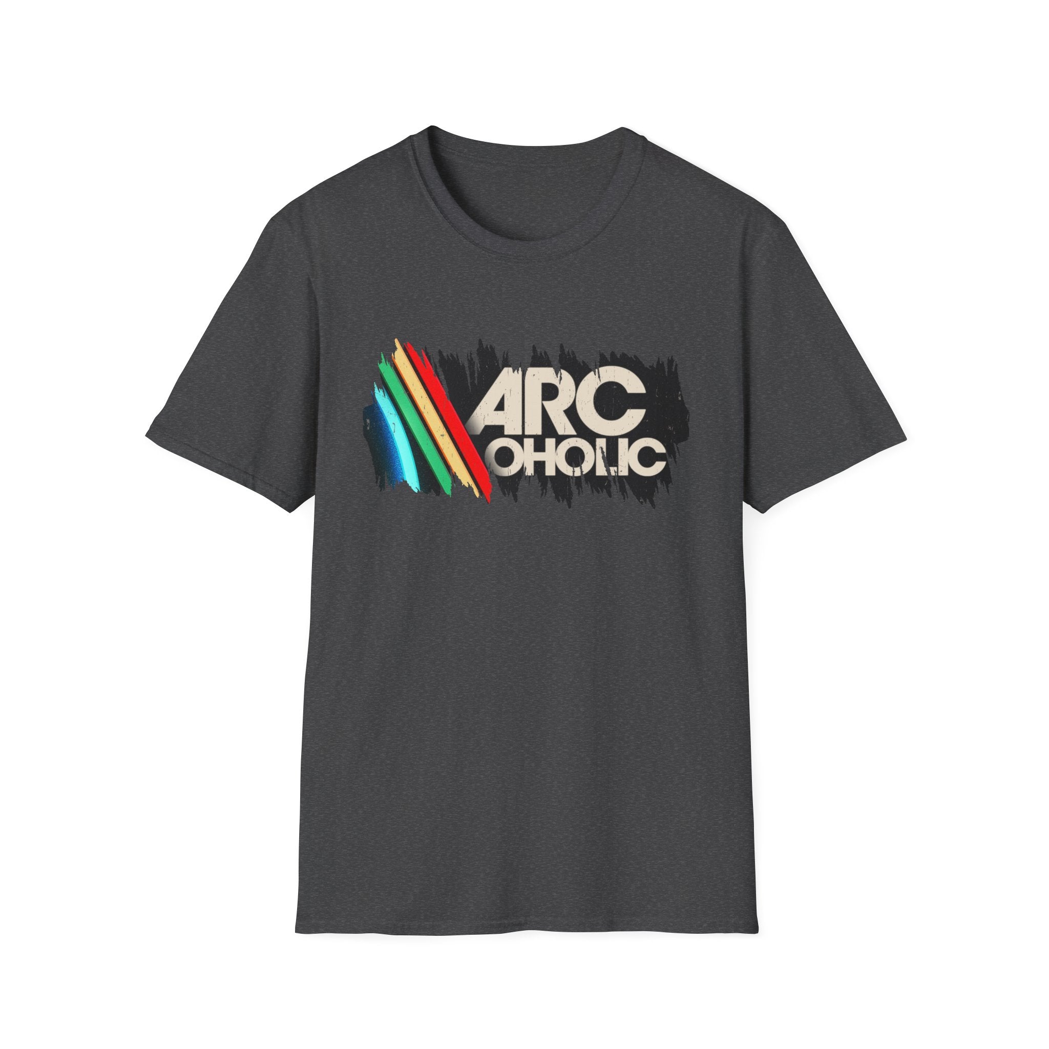 Arcaholic Graphic T-Shirt — Retro Rainbow Arc Design