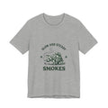 Slow and Steady Smokes Turtle Tee | 420 Stoner Humor, Retro Cannabis Graphic