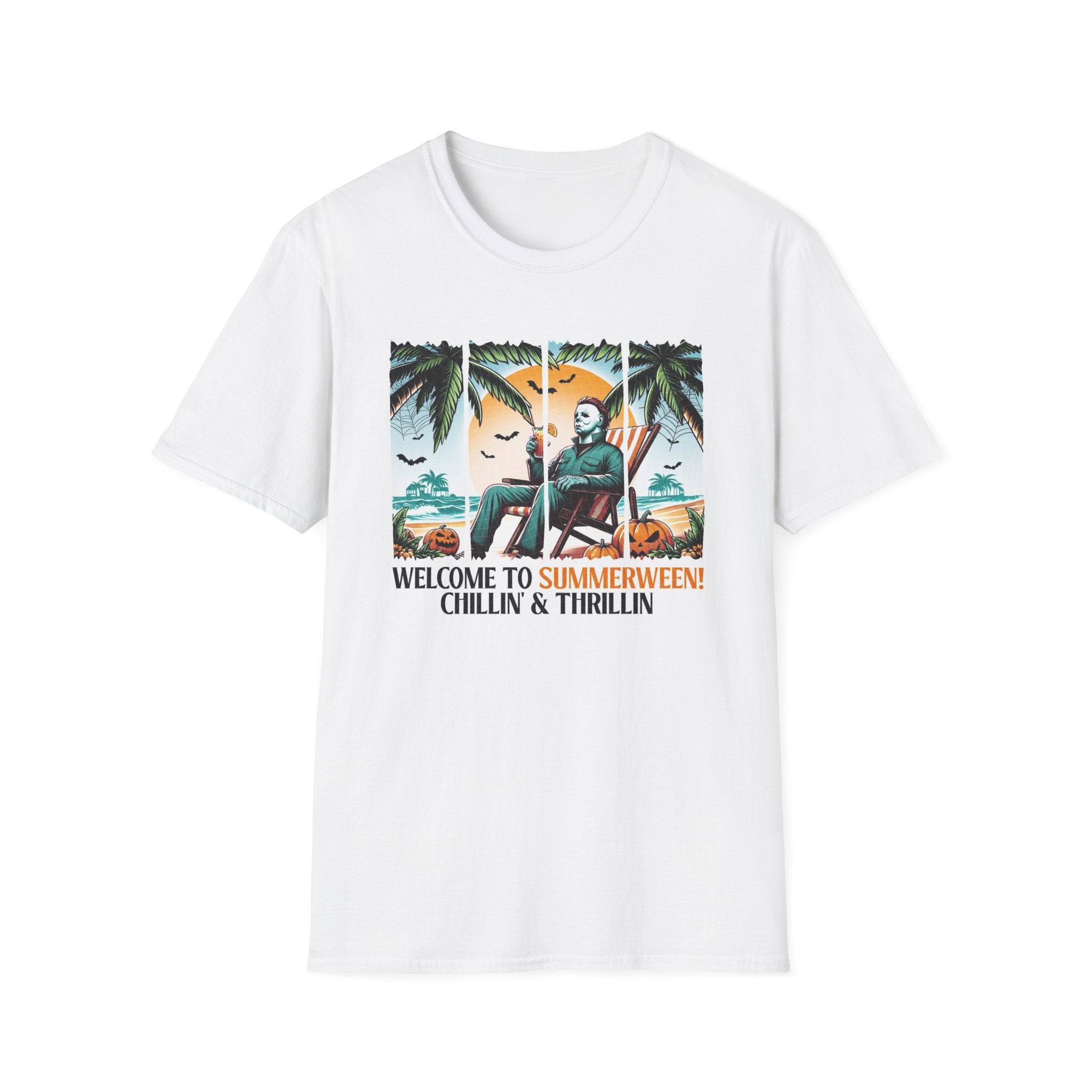 Michael Myers Beach T-Shirt — "Welcome to Summerween: Chillin' & Thrillin'"