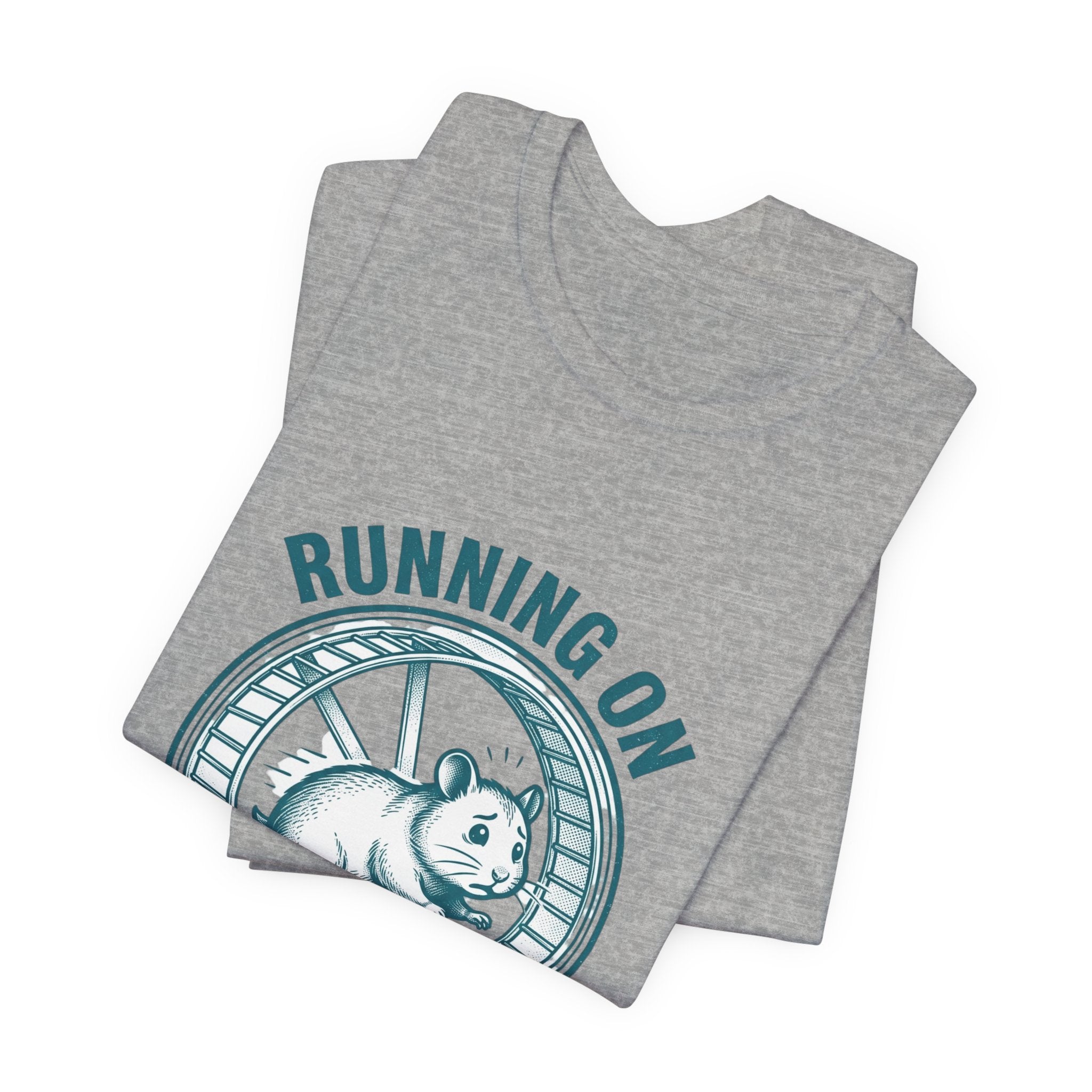 Running on Intrusive Thoughts Tee | Anxious Animal Humor hamster wheel