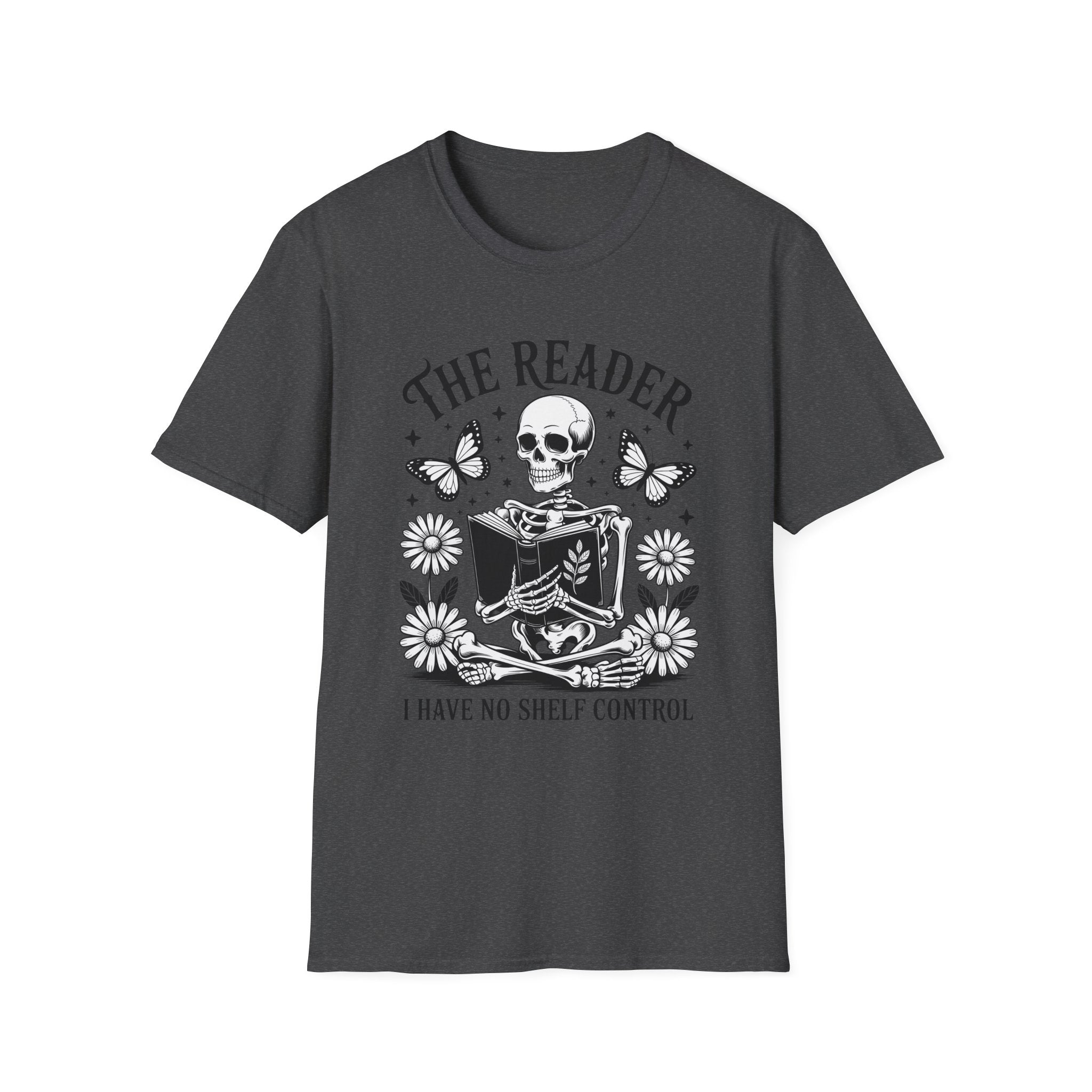 The Reader Skull & Butterflies T-Shirt — Book Lover Graphic Tee